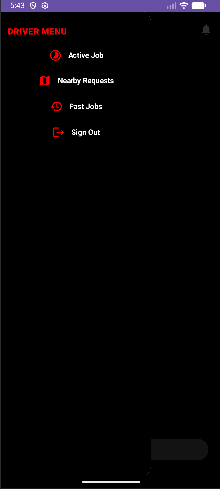 Wreck4Less driver menu screen